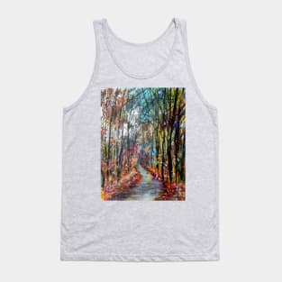 Inviting Autumn Woodland Lane Tank Top